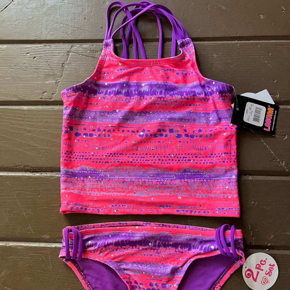 Laguna girls pink purple swimsuit